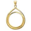 Image 2 : 14K Gold Prong Tear Drop Coin Bezel - 32.7 mm