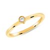Image 1 : Natural 0.05 CTW Bezel Diamond Tear Drop Ring 18KT Yellow Gold