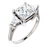 Image 1 : Natural 2.82 CTW 3-Stone Princess Cut & Trillions Diamond Ring 18KT White Gold