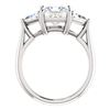 Image 3 : Natural 2.82 CTW 3-Stone Princess Cut & Trillions Diamond Ring 18KT White Gold
