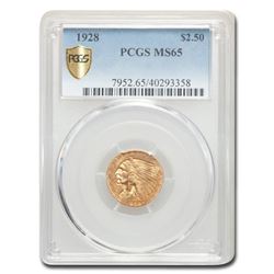 1928 $2.50 Indian Gold Quarter Eagle MS-65 PCGS