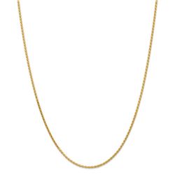 14k Yellow Gold 1.9 mm Round Diamond Cut Wheat Chain - 22 in.