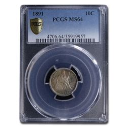 1891 Liberty Seated Dime MS-64 PCGS