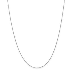 14k White Gold .8 mm Diamond Cut Cable Chain - 22 in.