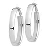 Image 2 : 14k White Gold Omega Back Oval Hoop Earrings - 7x27 mm