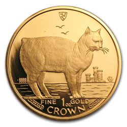 1988 Isle of Man 1 oz Gold Manx Cat BU