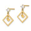 Image 2 : 14k Cubic Zirconia Square Dangle Earrings - 41 mm