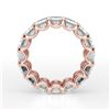 Image 1 : Natural 10.52 CTW U- Setting Emerald Cut Diamond Eternity Ring 14KT Rose Gold