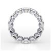 Image 1 : Natural 8.02 CTW Emerald Cut U-Setting Diamond Eternity Ring 18KT White Gold