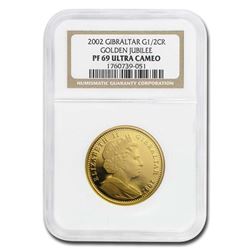 2002 Gibraltar Proof 1/2 oz Gold Crown Golden Jubilee