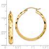 Image 2 : 14k Yellow Gold Diamond-cut Textured Hoop Earrings