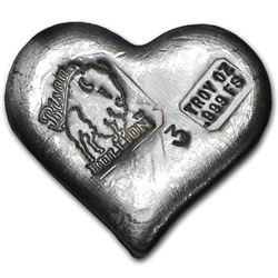 3 oz Hand Poured Silver Heart