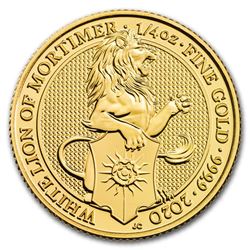 2020 Great Britain 1/4 oz Gold Queen's Beasts The White Lion