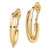 Image 2 : 14k Yellow Gold Polished Hoop w/Chain Post Earrings - 39 mm