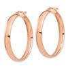 Image 2 : 14k Rose Gold High Polished 5 mm Hoop Earrings - 45 mm