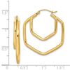 Image 2 : 14k Yellow Gold Polished Triangle Hoop Earrings - 35 mm