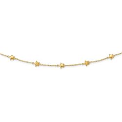 14k Yellow Gold Polished Stars with 2 in ext Necklace - 18.5 in.