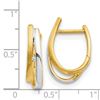 Image 2 : 14k Two-tone Diamond Hinged Hoop Earrings - 21 mm