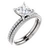 Image 1 : Natural 1.92 CTW Princess Cut Diamond Ring 14KT White Gold