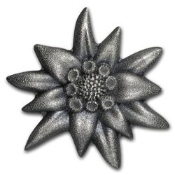 2019 Mongolia 1 oz Antique Silver Edelweiss: Mountain Star