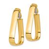 Image 2 : 14k Yellow Gold Omega Back Triangle Hoop Earrings - 5x34 mm