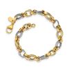 Image 1 : 14K Two-tone Gold Polished Fancy Link Bracelet - 8 in.