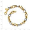 Image 2 : 14K Two-tone Gold Polished Fancy Link Bracelet - 8 in.
