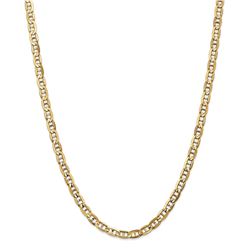 14k White Gold 5.25 mm Concave Anchor Chain - 24 in.