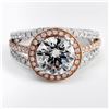 Image 4 : Natural 3.12 CTW Riviera Diamond Engagement Ring 14KT Two Tone