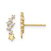 Image 1 : 14k Shooting Star Cubic Zirconia Post Earrings - 46 mm