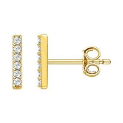 Natural 0.14 CTW Diamond Bar Earrings 14KT Yellow Gold