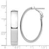 Image 2 : 14k White Gold Omega Back Oval Hoop Earrings - 7x21 mm