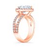 Image 4 : Natural 2.08 CTW Halo Pear Cut Tear Drop Split Shank Diamond Ring 18KT Rose Gold