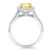 Image 3 : Natural 1.67 CTW Canary Yellow Radiant Cut Diamond Engagement Ring 14KT Two-tone