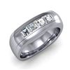 Image 1 : Natural 1.02 CTW Men's Asscher Cut Diamond Ring 14KT White Gold