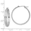 Image 2 : 14k White Gold Diamond Fascination In/Out Hoop Earrings