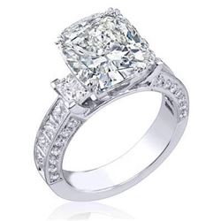 Natural 2.62 CTW Cushion Cut Diamond Engagement Ring 18KT White Gold