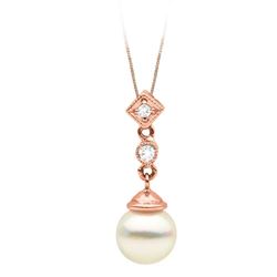 White Akoya Pearl and Diamond 'Royale' Pendant