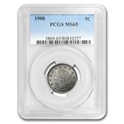 1908 Liberty Head V Nickel MS-65 PCGS