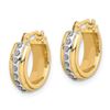 Image 2 : 14k Yellow Gold Diamond Fascination Petiet Hoop Earrings
