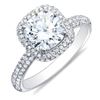 Natural 2.72 CTW Cushion Cut Halo Diamond Engagement Ring 14KT White Gold