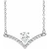 Natural 0.4 CTW Pear Diamond Chandelier Necklace 14KT White Gold