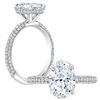 Natural 1.57 CTW Oval Cut Pave Under-Halo Diamond Engagement Ring 14KT White Gold