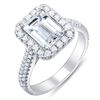 Natural 2.72 CTW Emerald Cut Halo Diamond Engagement Ring 14KT White Gold