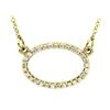 Natural 0.15 CTW Oval Diamond Pendant Necklace 14KT Yellow Gold