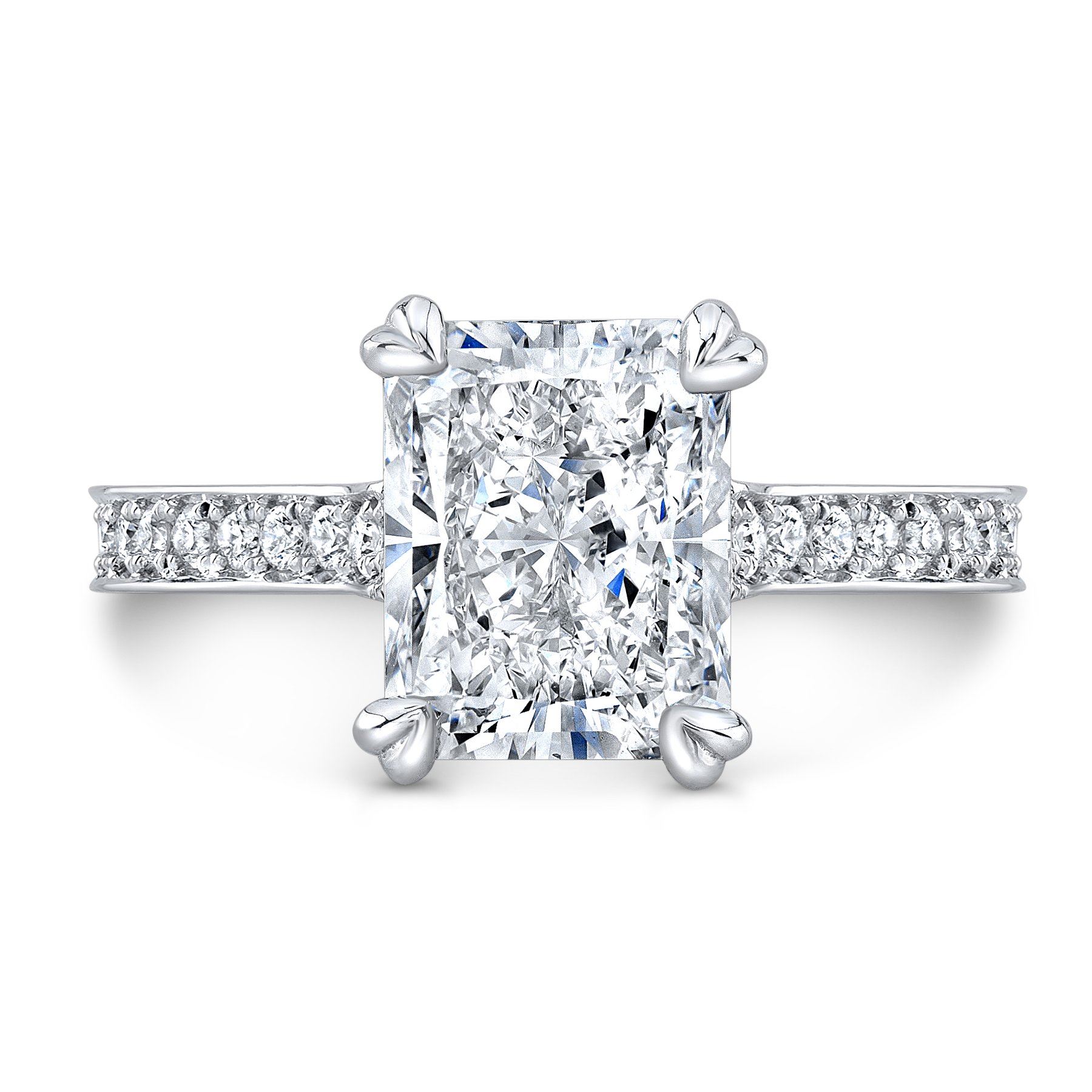 Natural 2.52 CTW Rectangle Radiant Cut Diamond Engagement Ring 18KT ...