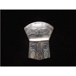 Haida Carved Silver Copper Pendant