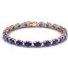 Image 1 : 19.7 ctw Tanzanite & VS/SI Diamond Eternity Bracelet 10k Rose Gold - REF-178M2G