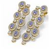 Image 3 : 20.40 ctw Tanzanite & Diamond Earrings 18K Yellow Gold - REF-889N3F