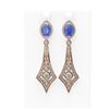 Image 1 : 10.47 ctw Tanzanite & Diamond Earrings 18K Rose Gold - REF-654W5H